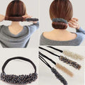 Crystal Flower Hair Bun Maker – Korean Style Hairpin Band for Elegant Updos | Phonax Services