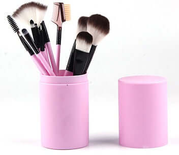12-Piece Makeup Brush Set with Case – Blush, Eyeshadow, Eyelash & Highlighter Brushes in Travel Barrel | Phonax Services
