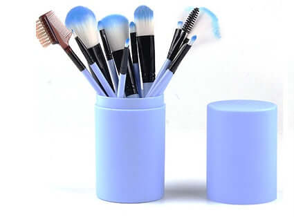 12-Piece Makeup Brush Set with Case – Blush, Eyeshadow, Eyelash & Highlighter Brushes in Travel Barrel | Phonax Services