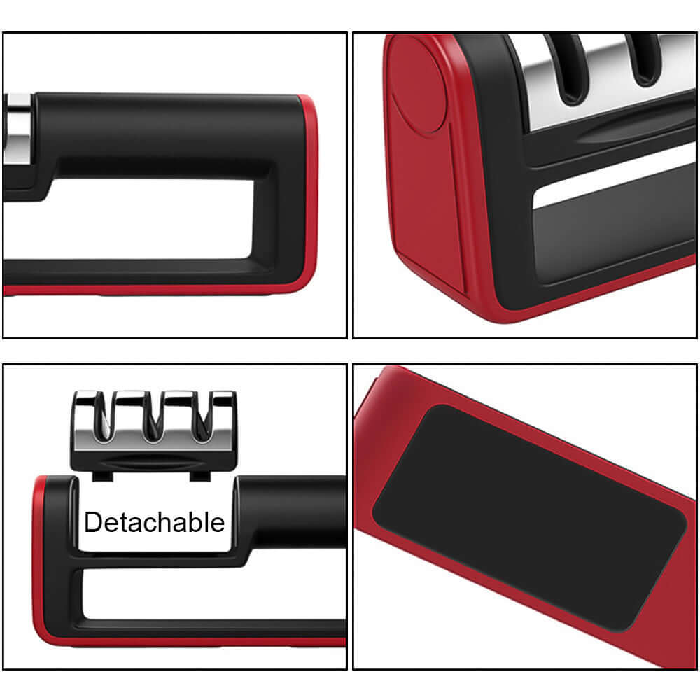 3-Stage Knife Sharpener – Diamond Ceramic Coarse Sharpening Tool | Non-Slip Base & Safety Grip | Phonax Services