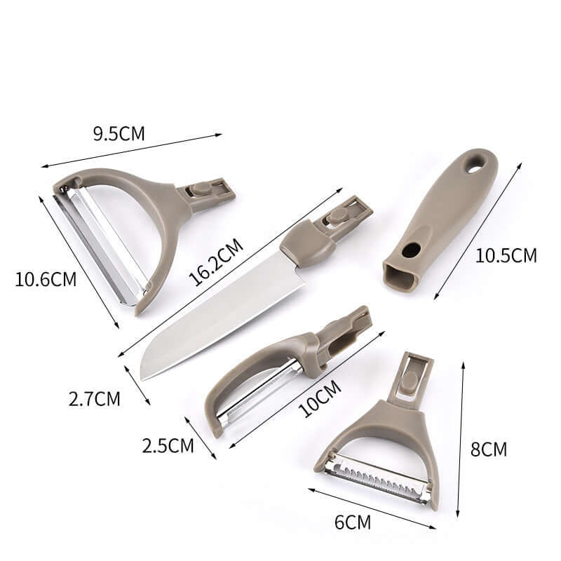 3-in-1 Stainless Steel Peeler Knife & Chopping Board Set – Ergonomic, Compact & Stylish – Phonax Services | Phonax Services