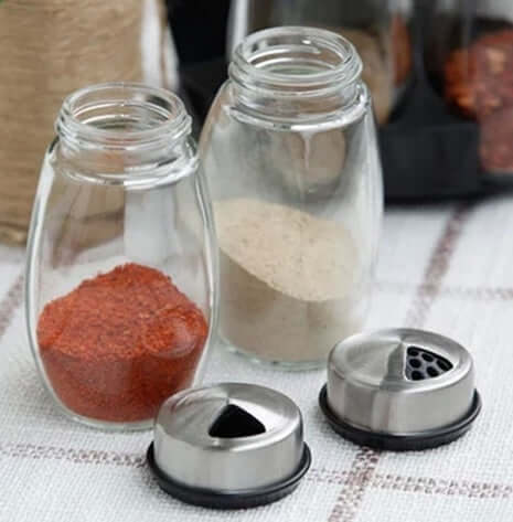 7-Piece Rotating Glass Spice Rack Set – Salt, Pepper & Seasoning Jars with Stainless Steel Lids | Phonax Services