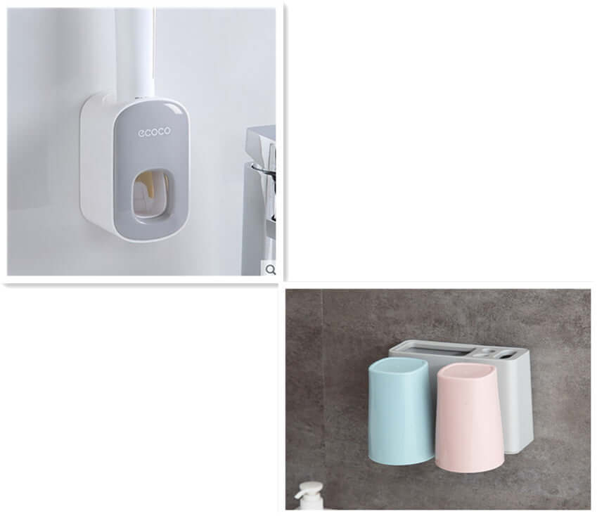 Automatic Toothpaste Dispenser & Toothbrush Holder – Wall-Mounted Bathroom Organizer Set | Phonax Services