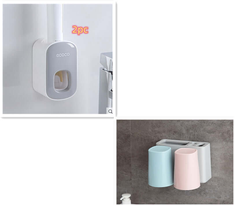 Automatic Toothpaste Dispenser & Toothbrush Holder – Wall-Mounted Bathroom Organizer Set | Phonax Services