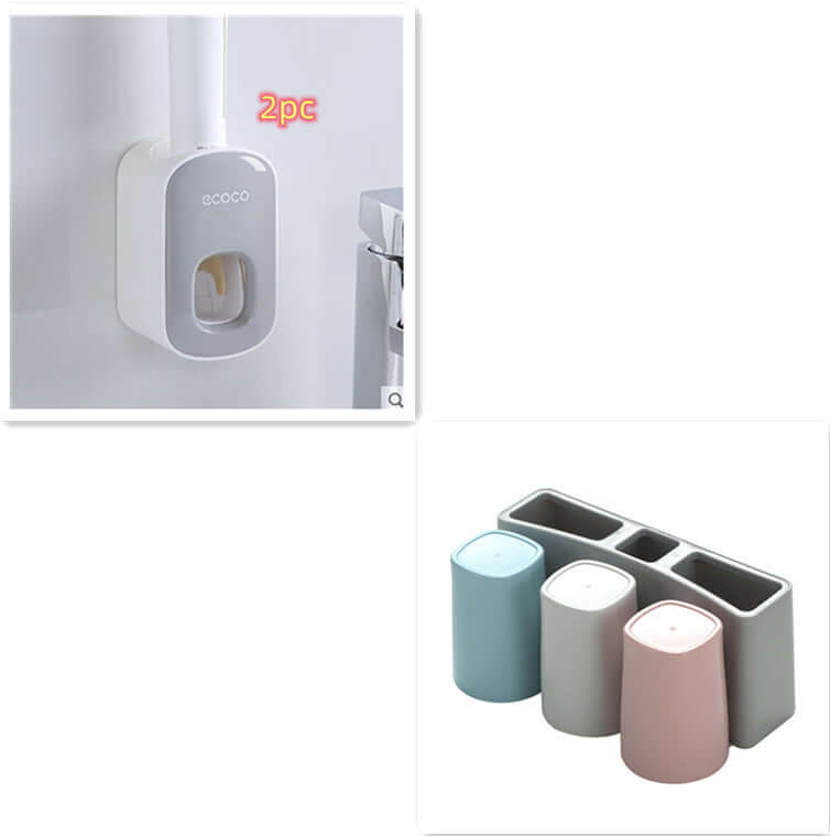 Automatic Toothpaste Dispenser & Toothbrush Holder – Wall-Mounted Bathroom Organizer Set | Phonax Services