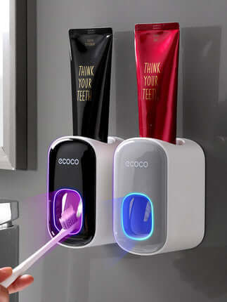 Automatic Toothpaste Dispenser & Toothbrush Holder – Wall-Mounted Bathroom Organizer Set | Phonax Services