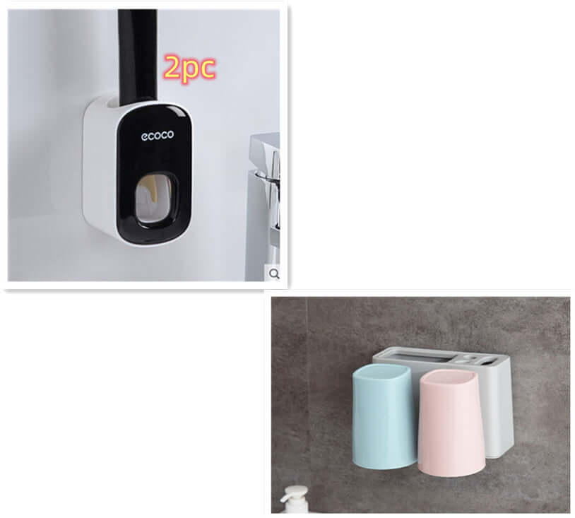 Automatic Toothpaste Dispenser & Toothbrush Holder – Wall-Mounted Bathroom Organizer Set | Phonax Services