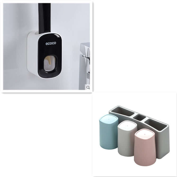 Automatic Toothpaste Dispenser & Toothbrush Holder – Wall-Mounted Bathroom Organizer Set | Phonax Services