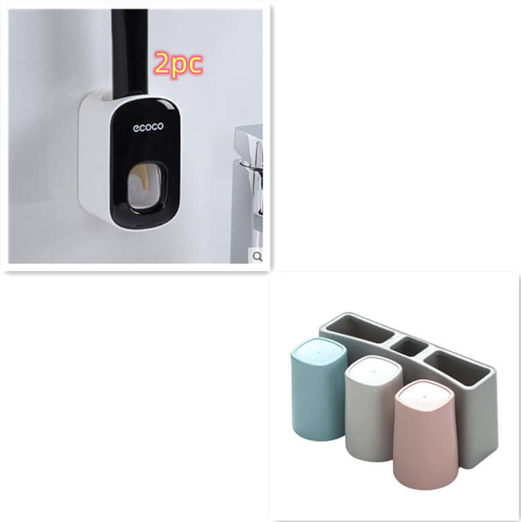 Automatic Toothpaste Dispenser & Toothbrush Holder – Wall-Mounted Bathroom Organizer Set | Phonax Services