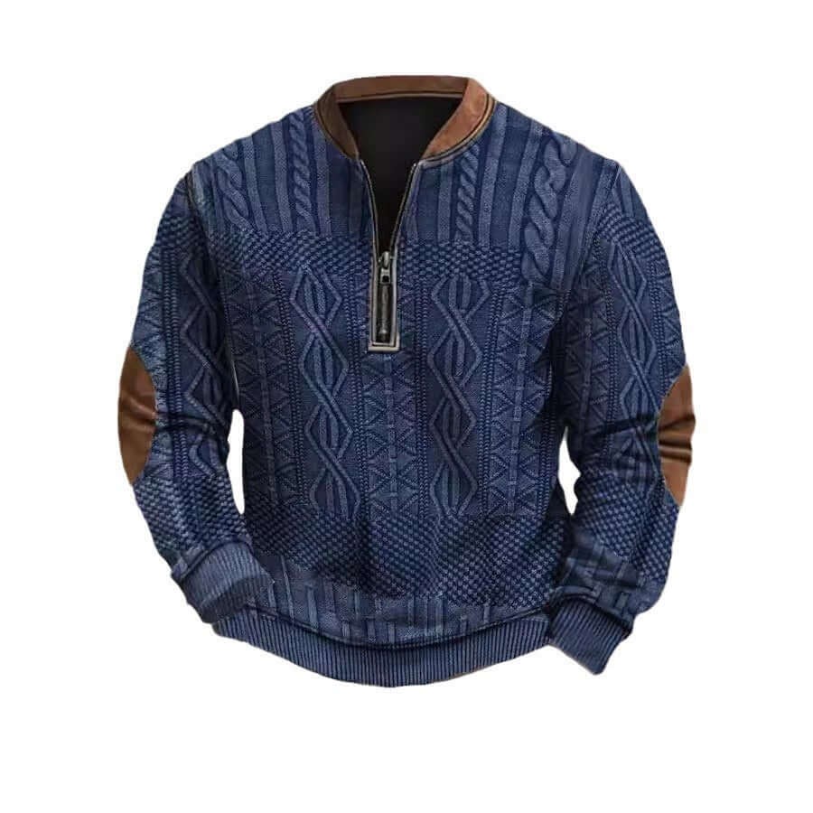 Autumn And Winter Printed Half Zipper Sweater With Buckle | Phonax Services