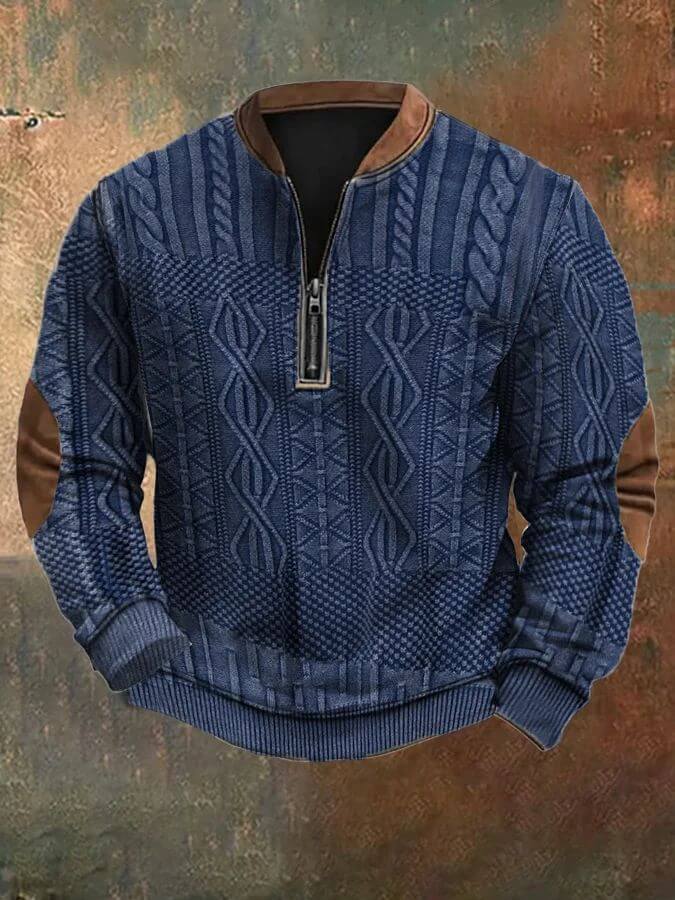 Autumn And Winter Printed Half Zipper Sweater With Buckle | Phonax Services