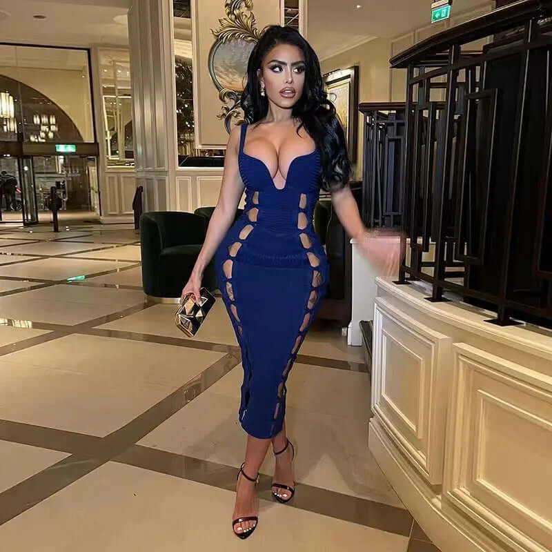 Elegant Wear Bandage Dress – Hollow Low Cut Design | Phonax Services
