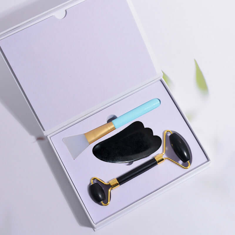 Facial Massage Roller with Jade & Bianstone – Gua Sha Beauty Tool for Skin Tightening & Circulation | Phonax Services