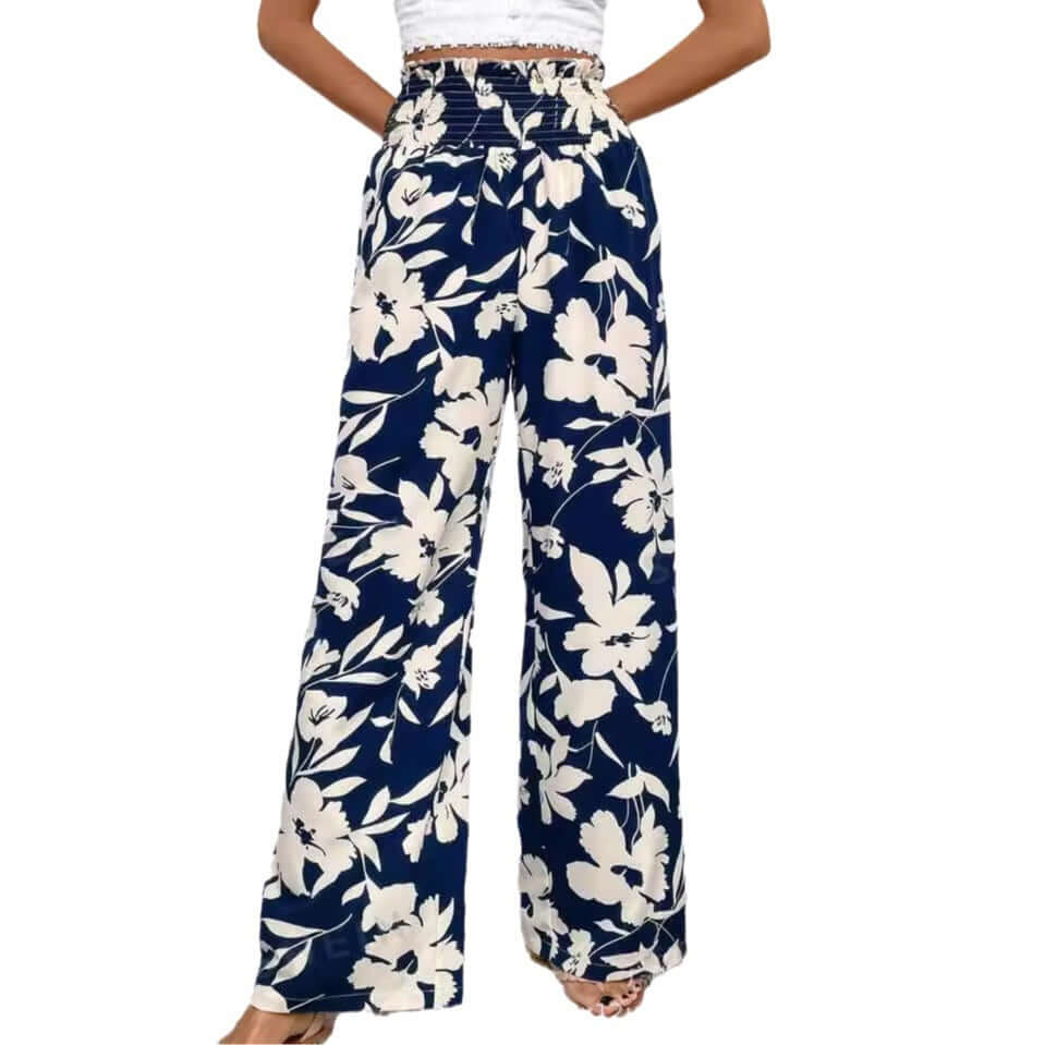 YourBrand Casual High Waist Flower Print Wide Leg Pants – Comfortable and Stylish Design | Phonax Services
