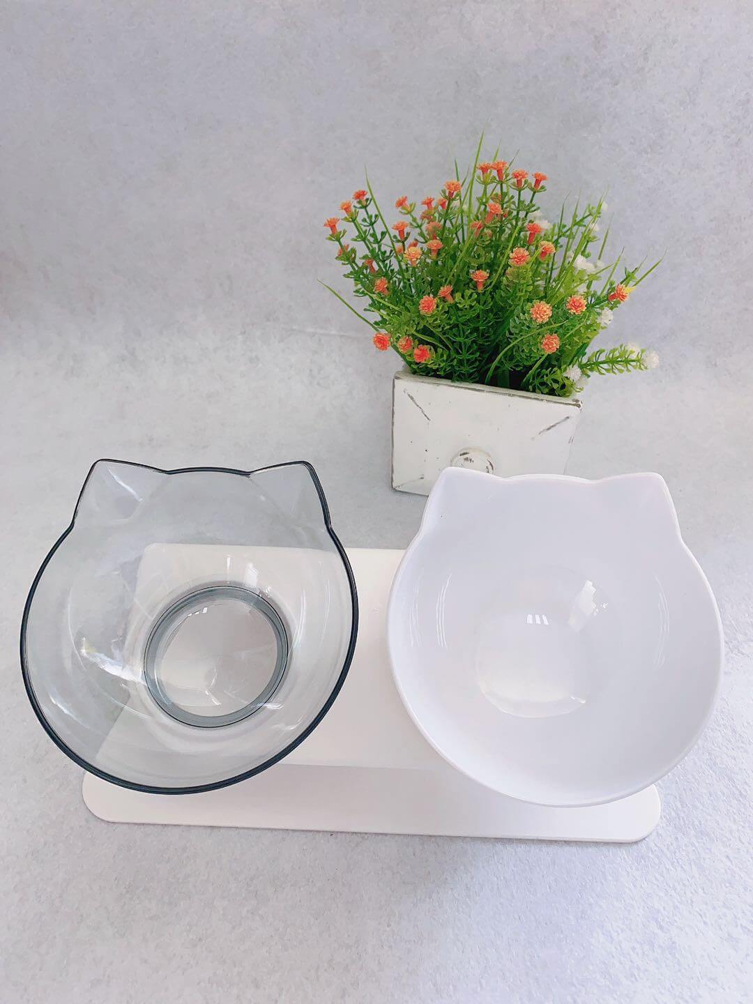 Cat Double Bowl Cat Food Bowl Protects Cervical Vertebra | Phonax Services
