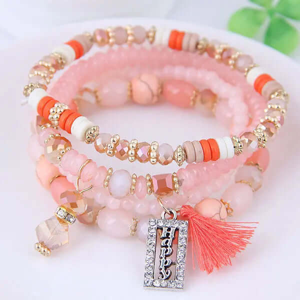⚡Cheerful Engraved Tassel Charm Bracelet | Phonax Services