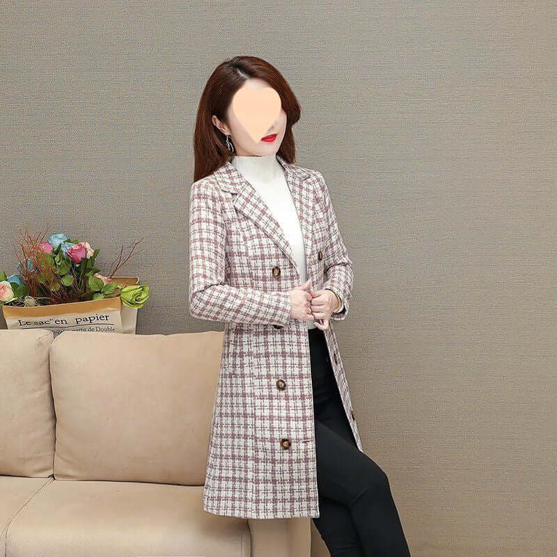 ChicSpring Slim Fit Coat – Stylish Plaid Design for Women | Phonax Services