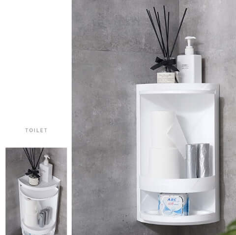 Corner Bathroom Shelf – No-Drill Wall-Mounted Triangle Rack with 3 Tiers | Phonax Services