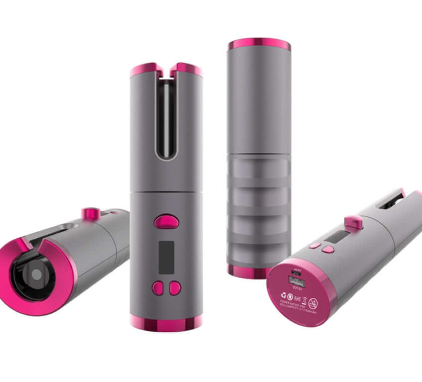 Cordless Auto Hair Curler – USB Rechargeable Curling Iron with LCD Display & Adjustable Heat | Phonax Services