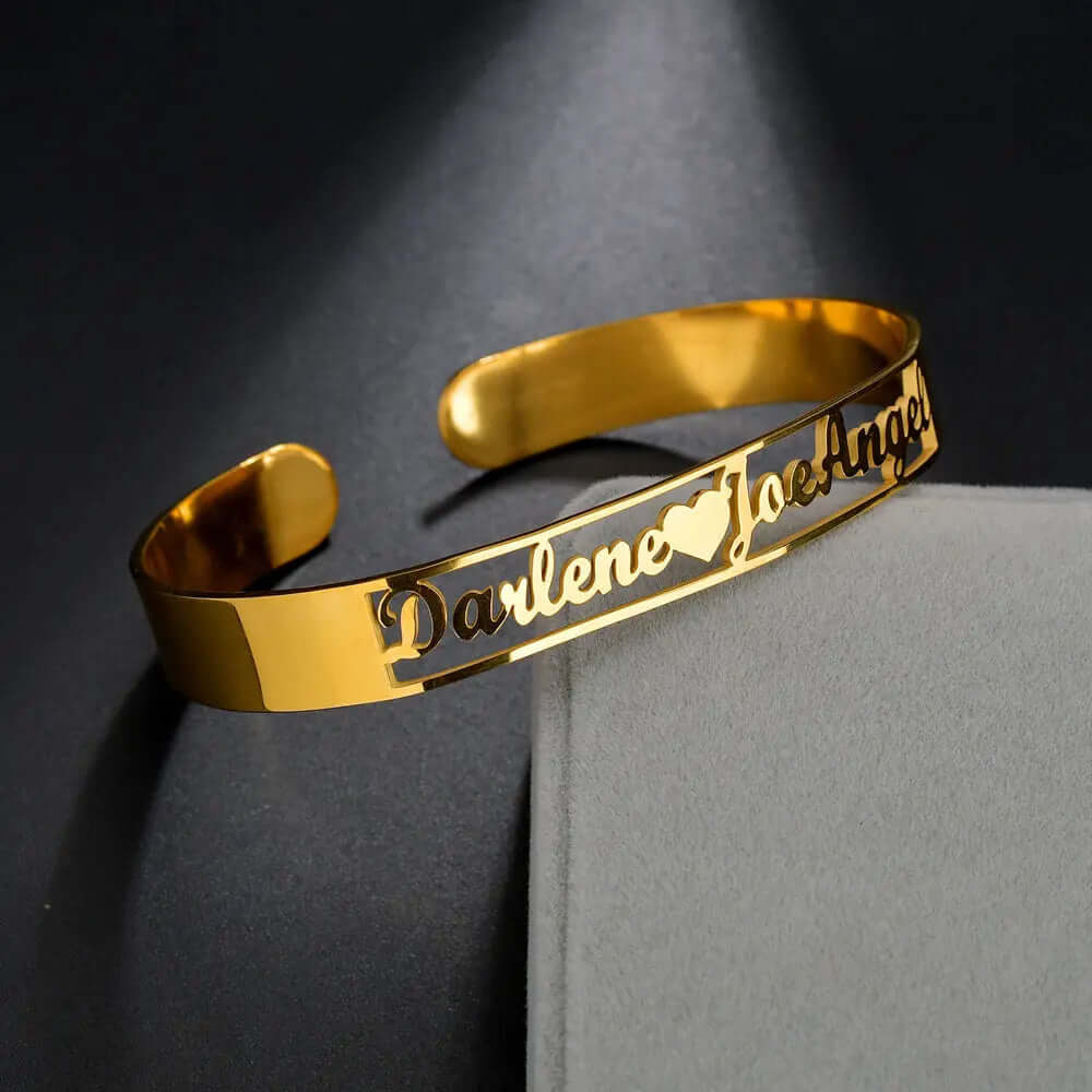 Customized Name Bracelet Personalized Custom Bangles Stainless Steel Jewelry | Phonax Services