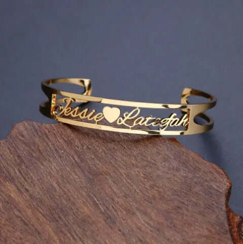 Customized Name Bracelet Personalized Custom Bangles Stainless Steel Jewelry | Phonax Services