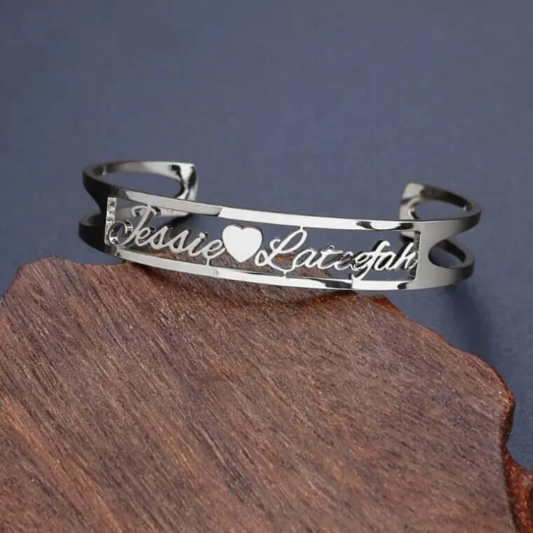 Customized Name Bracelet Personalized Custom Bangles Stainless Steel Jewelry | Phonax Services