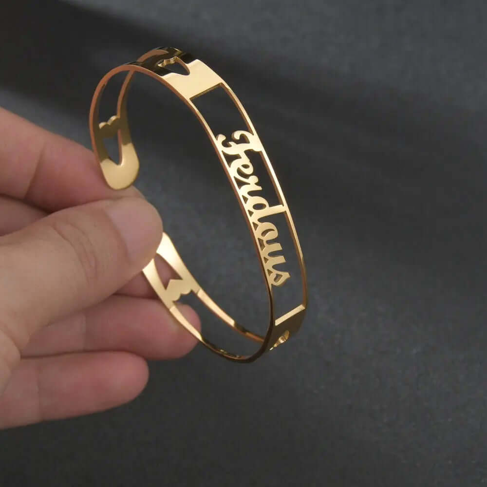 Customized Name Bracelet Personalized Custom Bangles Stainless Steel Jewelry | Phonax Services
