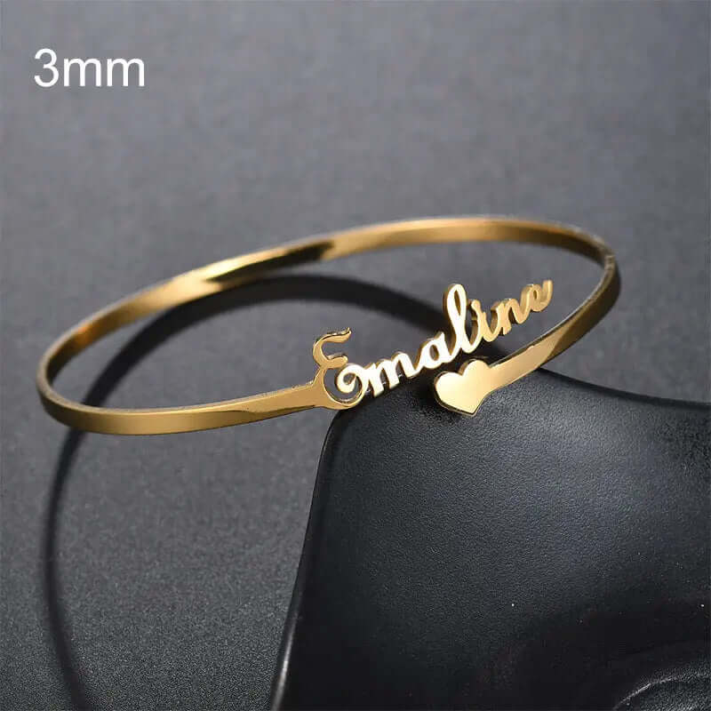 Customized Name Bracelet Personalized Custom Bangles Stainless Steel Jewelry | Phonax Services