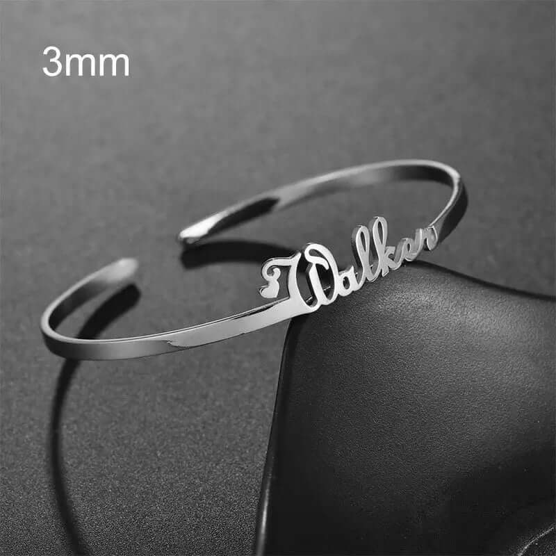 Customized Name Bracelet Personalized Custom Bangles Stainless Steel Jewelry | Phonax Services