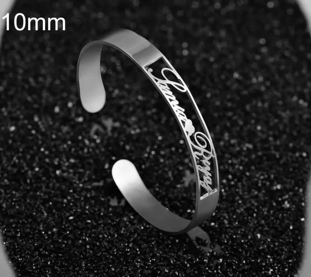 Customized Name Bracelet Personalized Custom Bangles Stainless Steel Jewelry | Phonax Services