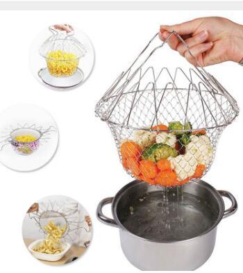 Stainless Steel Foldable Deep Fry Basket – Multi-Function Cooking Tool for Frying, Boiling & Steaming | Phonax Services