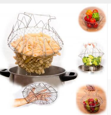 Stainless Steel Foldable Deep Fry Basket – Multi-Function Cooking Tool for Frying, Boiling & Steaming | Phonax Services