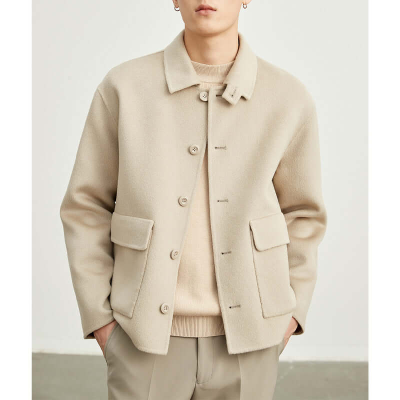 Double-sided Woolen Jacket Men's Short | Phonax Services