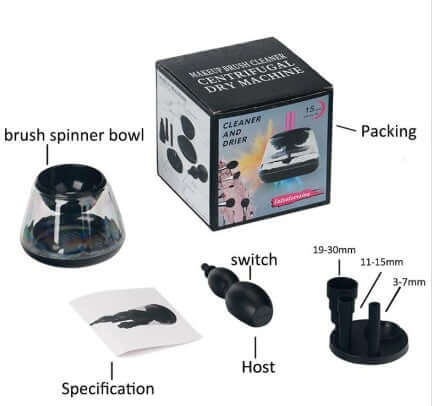 Electric Makeup Brush Cleaner & Dryer – Fast Spin Cleaning with Silicone Bowls | Phonax Services