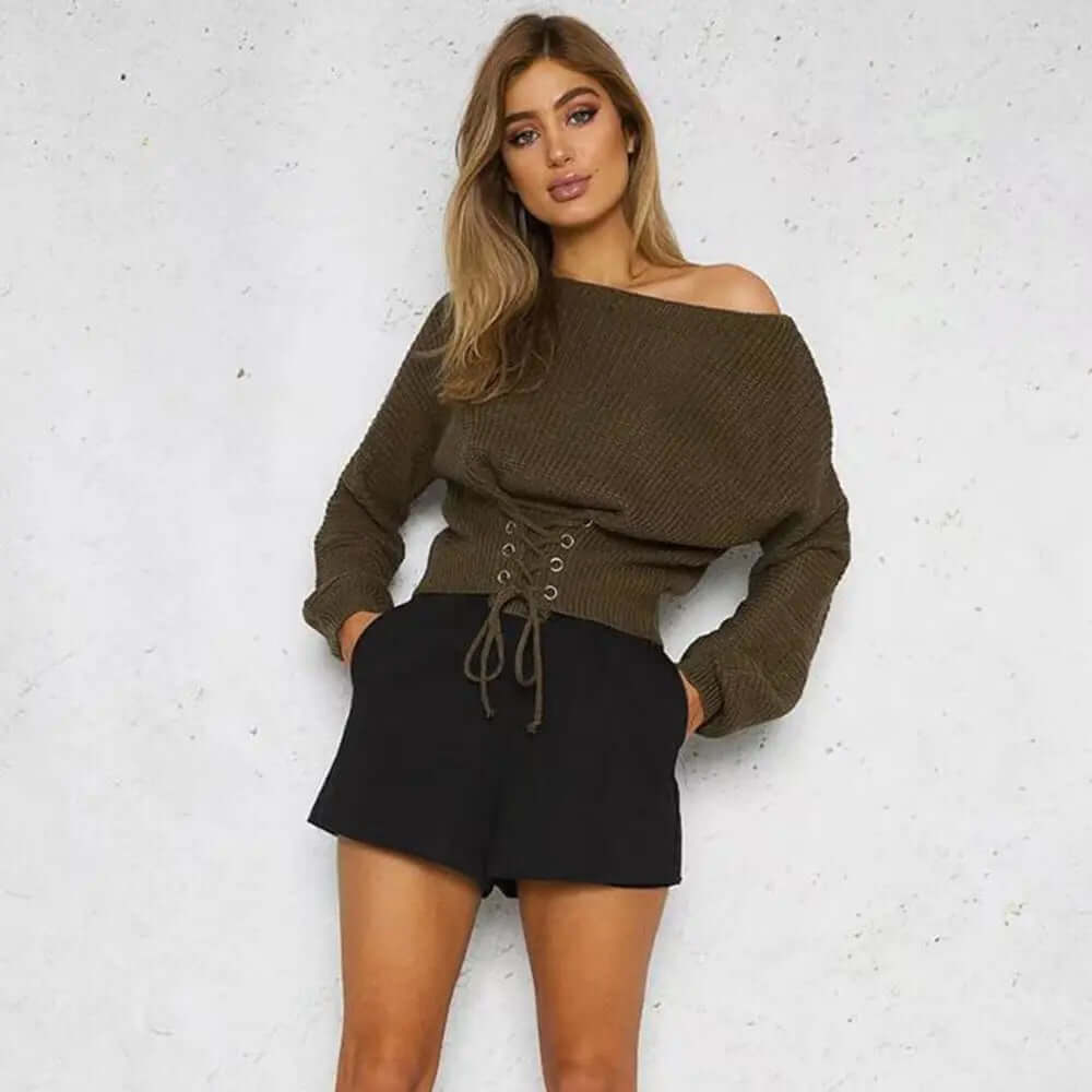 StreetStyle Lace Up Plus Size Sweater – Trendy Loose Fit Design | Phonax Services