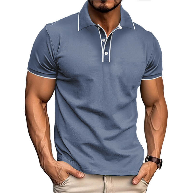European And American Style Men's Clothing Short Sleeve Lapel Jacquard | Phonax Services