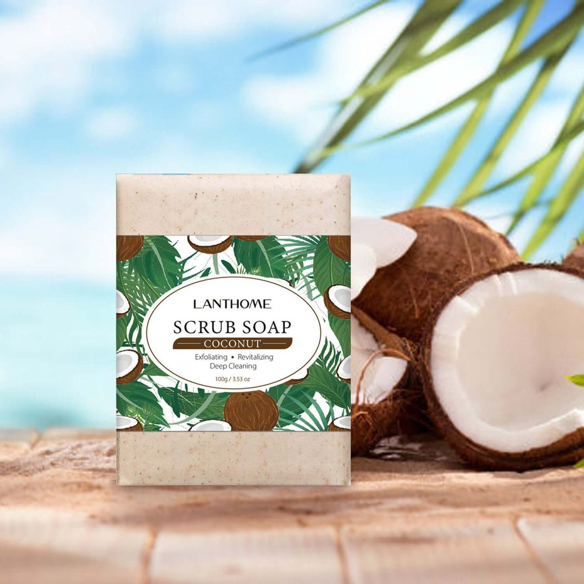 Lanthome Coconut Scrub Soap – Exfoliating and Revitalizing Deep Cleansing | Phonax Services