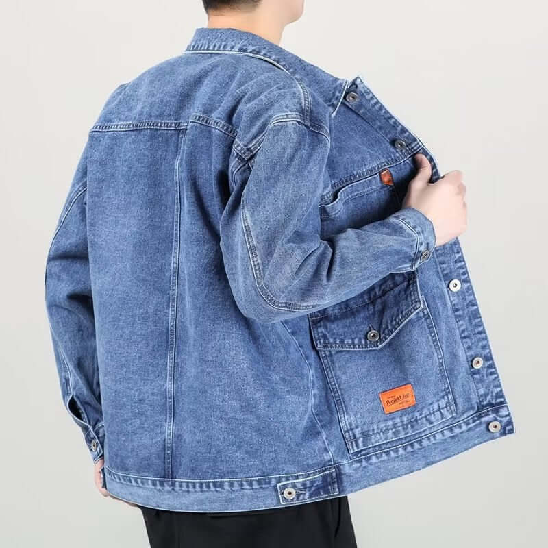 Fashion Smoky Gray Vintage Denim Jacket Men | Phonax Services