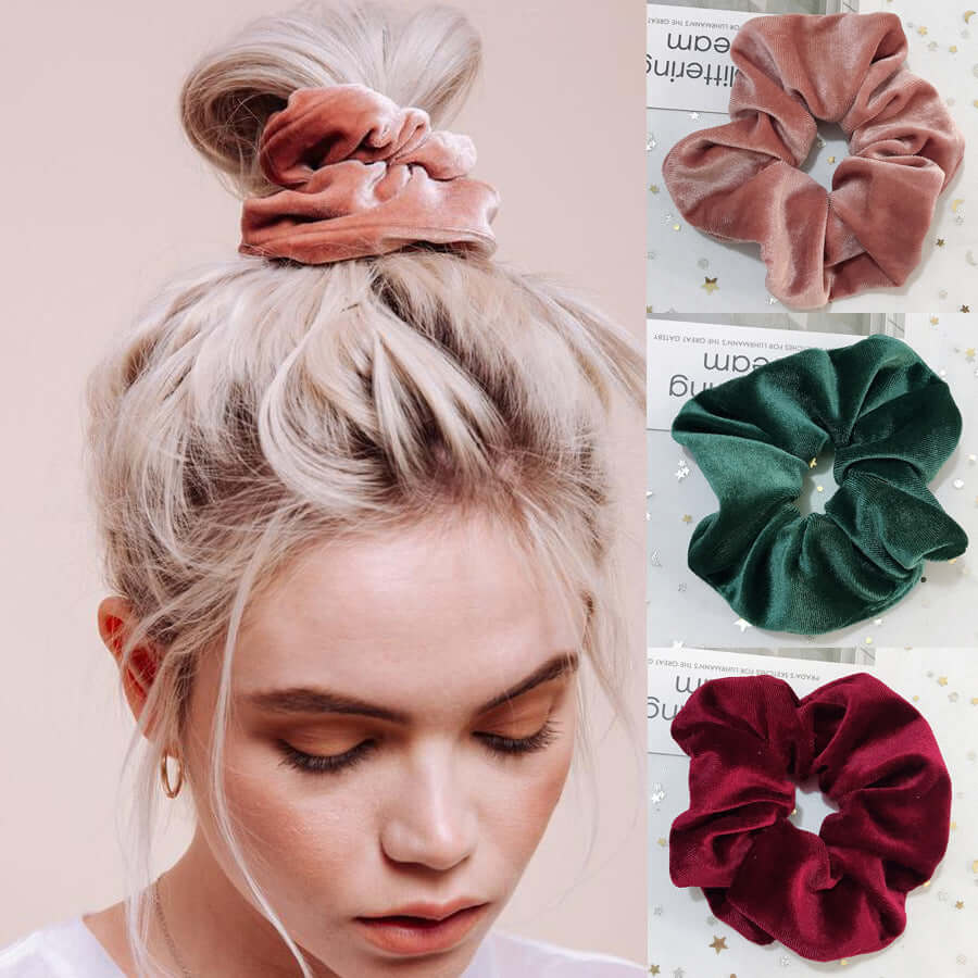 Velvet Flannel Scrunchie – Soft Fashion Hair Tie for Women’s Ponytail & Bun Styles | Phonax Services
