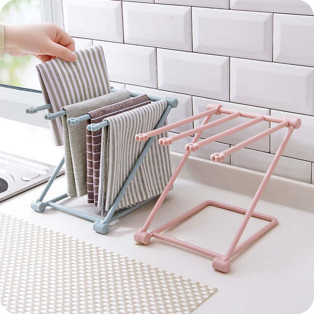 Foldable Dishcloth Rack – Nordic Style Plastic Towel Organizer for Kitchen & Bathroom – Phonax Services | Phonax Services