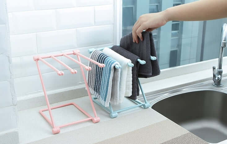 Foldable Dishcloth Rack – Nordic Style Plastic Towel Organizer for Kitchen & Bathroom – Phonax Services | Phonax Services
