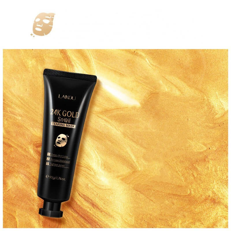 24K Gold Snail Face Mask – Tear-Off Hydrating & Deep Cleansing Mask | 50g | Free Shipping USA | Phonax Services