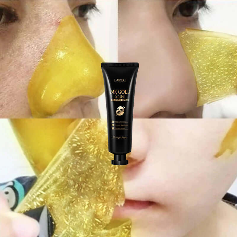 24K Gold Snail Face Mask – Tear-Off Hydrating & Deep Cleansing Mask | 50g | Free Shipping USA | Phonax Services