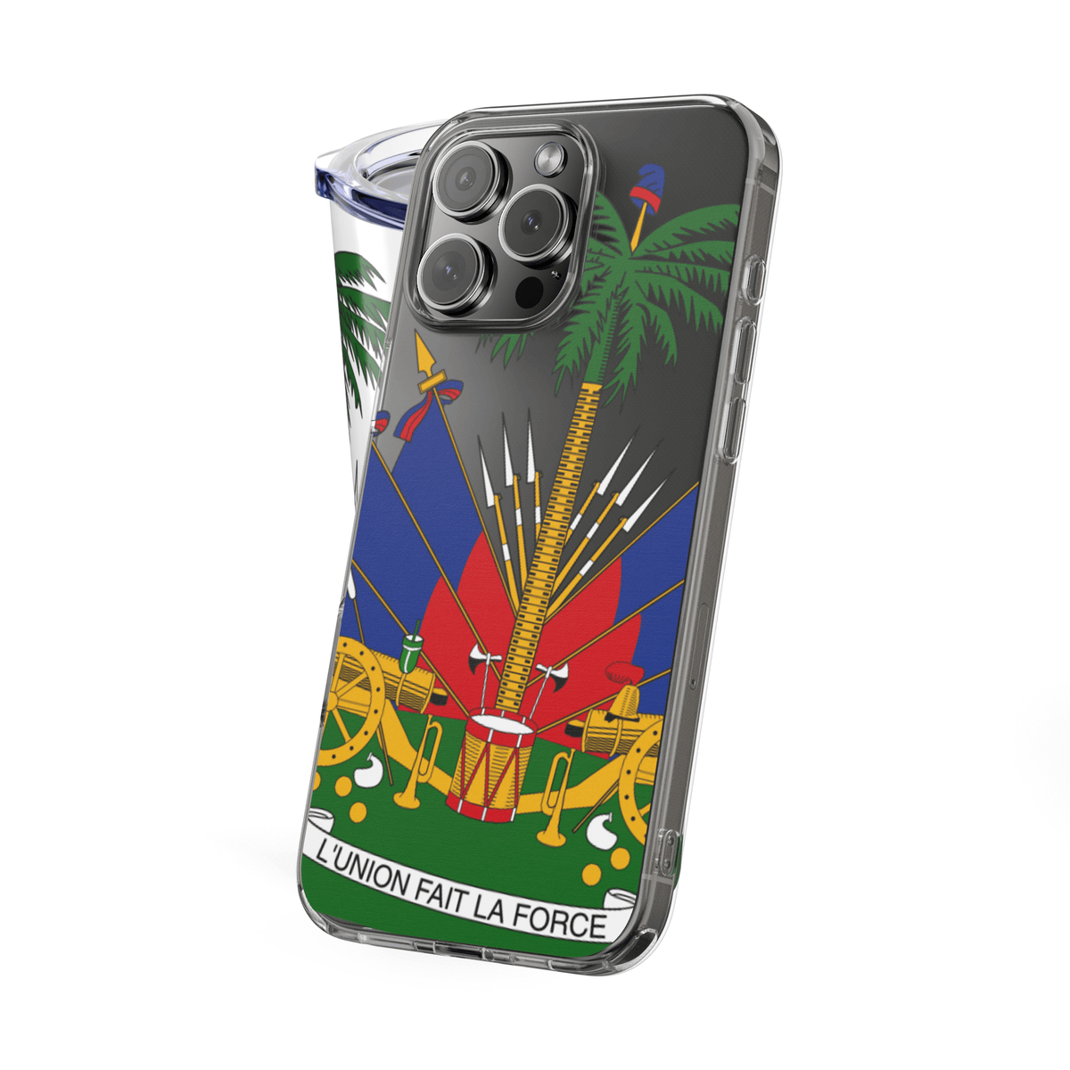 Haitian Flag Collection – Tumbler, T-Shirt & Phone Case with Coat of Arms | Phonax Services