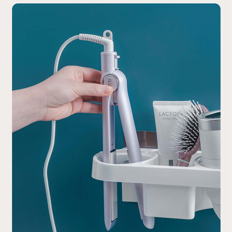 Hands Free Hair Dryer Holder Storage Box Curling Iron Shelf For Bathroom | Phonax Services