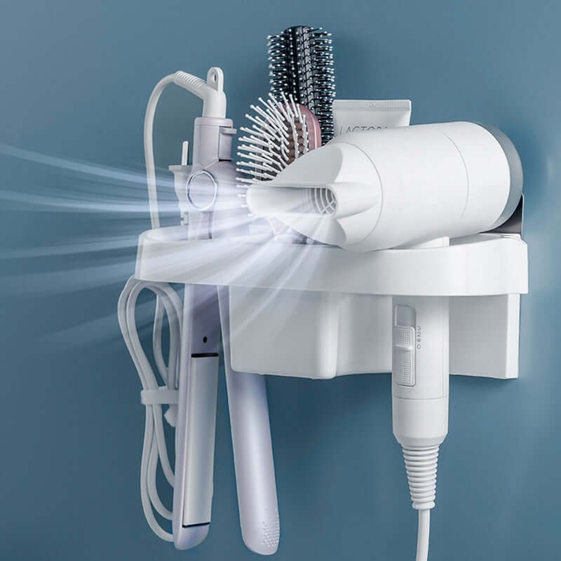 Hands Free Hair Dryer Holder Storage Box Curling Iron Shelf For Bathroom | Phonax Services