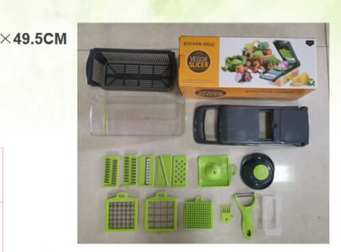 13-in-1 Multi-Function Vegetable Cutter & Slicer – Stainless Steel Blades with Interchangeable Attachments | Phonax Services
