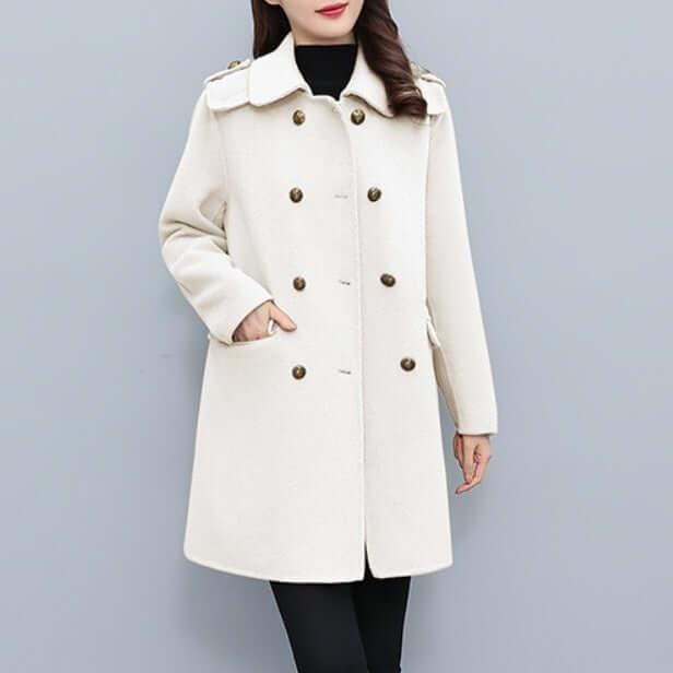 Korean Style Wool Double Breasted Coat – Elegant Casual Fashion for Women | Phonax Services
