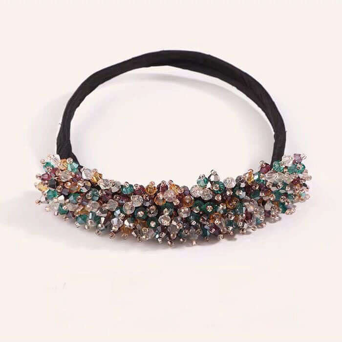Crystal Flower Hair Bun Maker – Korean Style Hairpin Band for Elegant Updos | Phonax Services