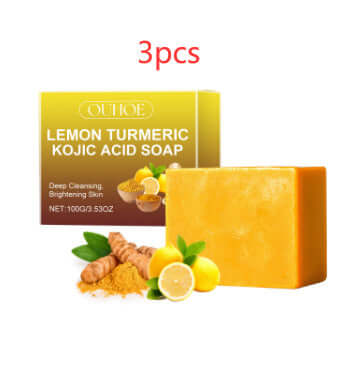 OUHOE Lemon Turmeric Kojic Acid Soap – Deep Cleansing and Brightening Skin | Phonax Services